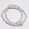[Atractivo de la Luz de Luna] Pulsera de Agata con Patrón Blanco Azul Nieve Fantasma Natural para Mujer La Más Fácil de Combinar Venta al por Mayor