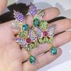 Pendientes largos de plata 925 con diseño de mariposa y circonitas estilo palacio vintage para mujer, joyería europea y americana, color plata de ley 925