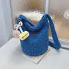Bolso Relleno para Mujer Estilo Ins de Invierno Bolso Cubo Versátil Lindo para Niñas Bolso Cruzado para Mujer Gran Capacidad Bolso de Felpa