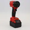 Llave Eléctrica Estilo Milwaukee Transfronteriza, Destornillador Recargable Sin Escobillas de Iones de Litio Rojo, Llave de Impacto de Alto Par Mwq