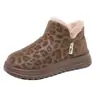 E-commerce Transfronteiriço Estampa de Leopardo Inverno Novo Botas de Neve Femininas Inverno Plus Veludo Engrossado Solado Macio Sapatos de Algodão Antiderrapante Quente Botas Femininas