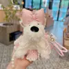 Nuevo Lindo Peluche Perro Westie Creativo Liga para el Cabello Muñeca Falda Llavero Cachorro Lindo Colgante de Bolso para Mujeres