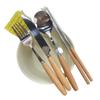 Acero inoxidable traje de cubiertos de haya cuchillo tenedor cuchara cuchara de café palillos tenedor para ensalada fruta cuchara BH347