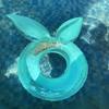 Anel de natação inflável transparente com estampa de estrela-do-mar azul, espessado e ampliado, para brincar na água, boia flutuante