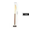 Vajilla de acero inoxidable transfronteriza, cuchillo, tenedor y cuchara, juego de cinco piezas principales, mango de clip con veta de madera, mango de madera de imitación, vajilla de estilo coreano, cuchillo y tenedor para carne.