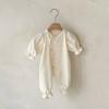 Ropa para Recién Nacidos, Mono de Terciopelo de Alta Gama de Botones Sencillos Clase A para Bebé, Mono Largo de Primavera Unisex para Bebé