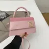 Nueva Textura 2025 Nueva Moda Otoño e Invierno Popular Retro Casual Cadena de Candado Cruzada al Hombro Bolso Cuadrado Pequeño