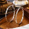 Aretes de aro de oro real de 18 quilates chapado, estilo europeo y americano, aretes de aro texturizados de moda, aretes exagerados y versátiles para mujer