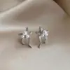 Brincos de Pérola com Laço de Agulha Prateada de Verão, Brincos de Luxo Leve e de Alta Qualidade, Moda Simples de Nicho, Brincos Versáteis para Férias