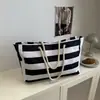 2025 Nuevo Color Rayas Bolsa de Playa Gran Capacidad Moderna Versátil Bolso Tote Bolso de Hombro Simple Casual Práctico
