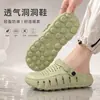Sandalias de verano para hombre con suela gruesa y perforaciones, transpirables, ahuecadas, antideslizantes, con correa ajustable en el talón, ligeras y acolchadas