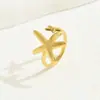 Joyería de Lujo Accesible Transfronteriza Europea y Americana, Anillos de Moda Personalizados Estilo Océano, Anillos de Estrella de Mar Femeninos y Versátiles de Todos los Tamaños