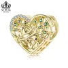 Aiful Original Árbol del Amor Cuentas Pony Material Cobre Electrochapado DIY Hueco Forma de Corazón Sueltas Accesorios de Cuentas