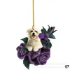 Pendente de Espelho Retrovisor para Cachorro Montado em Carro Transfronteiriço Decoração de Cachorro Ornamento de Animal de Estimação para Carro Chaveiro Presente Laço