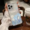 Capa de Celular Azul Tulipa Fresca e Simples para iPhone 17, Capa Protetora Anti-Queda de Cobertura Total com Furo de Precisão para Apple 13 Pro Max