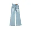 Jeans Acampanados para Mujer Primavera y Otoño 2025 Nuevos Pantalones Rectos Adelgazantes de Cintura Alta con Pantalones de Pierna Ancha Sueltos y Caídos Bootcut