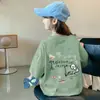 Camiseta de Algodón para Niña Verano Nuevo Estilo Moda Dibujos Animados Infantiles Manga Corta Conjunto de Verano para Niños Top Dulce y Lindo de Media Manga