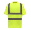 Roupa de verão de gola redonda de secagem rápida, manga curta, tecido olho de pássaro, camiseta refletiva, grupo, canteiro de obras, fabricantes de coletes refletivos, atacado