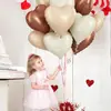 Balões de Folha de Alumínio Cor Retro Estilo Ins Série 18 polegadas Cor Caramelo Creme Formato de Coração para Decoração de Festa de Aniversário