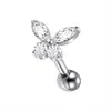 Piercing de Acero Inoxidable para Nariz con Forma de Mariposa de Circonita Personalizada Estilo Europeo y Americano, Piercing para Labio con T-Bar, Piercing para Oreja, Piercing para Cartílago de Oreja