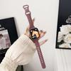 Adecuado para Apple Watch 8 9 10 11, Correa de Silicona con Estampado de Leopardo, Pulsera Grabada iWatch Ultra
