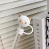 Explosiones transfronterizas caricatura tapa de silicón para popote vaso Stanley funda para popote de animal tapa de popote nueva de Amazon