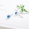 Aretes de Perlas Redondas Pequeñas Azules Zafiro Cielo Estrellado Brillante Azul Niebla Mini Pequeños Dormilones Sin Pinza Combinan con Todo Simples