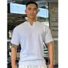 Nuevos Shorts Deportivos de Fitness de Verano de Alta Gama con Textura en los Hombros y Mangas, Grandes Antiarrugas, de Secado Rápido, Suministro Transfronterizo