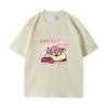 Camiseta Feminina de Manga Curta com Ombreira Verão 2024 Explosões do Little Red Book Novo Top Slim Fit Senso de Design Tendência