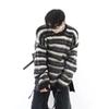 Suéter de moda americano retro a rayas holgado de cuello redondo para hombre estilo coreano perezoso casual