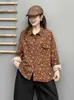Moda Feminina Nova Primavera 2026 Versátil Emagrecedor Floral Solta Manga Longa Camisa Blusa Top Feminino