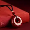 Colección de Collares Colgantes de Cinabrio Mineral Crudo Natural de Fábrica Fuente, Arena Dorada Púrpura, Arena Roja Imperial, Collares Colgantes del Año Zodiacal al por Mayor