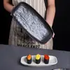 Plato de sushi rectangular de cerámica Gebi plato para barbacoa plato para comida occidental comercial plato para pescado vajilla de restaurante al por mayor