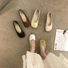Zapatos Vintage Suaves con Pliegues y Falda, Zapatos de Mujer, Nuevo 2026 Primavera Nicho Plateados Suaves Mocasines