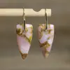 Aretes Naturales de Piedra Imperial Forma de Flecha para Mujer Exquisitos Elegantes Aretes para Mujer