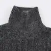 Ins ropa de mujer estilo europeo y americano al por mayor 2026 tejido de punto trenzado cuello alto grueso cálido holgado perezoso suéter de punto pullover