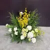 Arreglos Florales Artificiales para Bodas, Arcos en Forma de Cuerno, Columnas Florales Grandes, Flores de Cascada Estilo Bosque, Decoración de Escenario y Paisajismo para Salones de Bodas