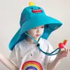 Chapéu de Sol Infantil para Meninos e Meninas, Chapéu de Sol de Verão Anti-UV, Aba Larga, Chapéu de Sol de Novo Estilo, Chapéu de Pescador Fino e Respirável