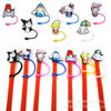 Tapa de Silicona con Forma de Gato para Popote, Cubierta de Popote de Goma Suave, Tapa Antipolvo de Dibujos Animados, Cubierta Antipolvo para Bebidas, Oreja de Gato para Vaso de Agua