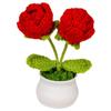 Flor de Lana Hecha a Mano Girasol Terminado Flor Artificial en Maceta Regalo Rosa Flor Falsa Adornos de Flores Tejidas Exportación Transfronteriza