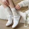 Calcetines de tubo Lolita transpirables huecos de verano para niños jk diarios combinan con todo lazo de encaje calcetín alto para pantorrilla
