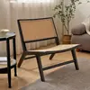 Fuze Furniture Estilo Escandinavo Retro Wabi-Sabi Sala de Estar de Hotel Balcón de B&B Madera Maciza Mimbre Artesanía Sofá Silla Sillón