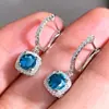 Pendientes de Zirconia Microincrustada de Venta Caliente Transfronteriza para Mujer, Nueva Moda Europea y Americana, Pendientes de Gama Alta, Pendientes de Temperamento Simples y Exquisitos