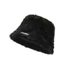 Chapéu de Pescador Feminino Outono e Inverno Xadrez Marrom Pelúcia Chapéu Balde Masculino Estilo Japonês Veludo de Cordeiro Proteção de Orelha Chapéu Balde