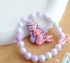 Pulseiras de Contas Transfronteiriças Novas para Meninas, Série Oceano Fofas Desenhos de Princesa para Bebês