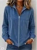 2026 Venta Caliente Transfronteriza Otoño Nuevo Chaqueta de Color Sólido para Mujer Estilo Simple Europeo y Americano Solapa de Pana Abrigo para Mujer