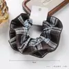 Elástico de Cabelo Pequeno de Cintura de Alta Qualidade, Acessórios de Cabelo, Faixa de Cabelo com Estampa Xadrez Leopardo, Elástico Grande Francês para Rabo de Cavalo, Corda de Cabelo