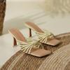 Fábrica de Origen Transfronterizo Personalizado Sandalias Retro Francesas de Abrigo con Punta Cuadrada Abierta Sandalias de Punta Abierta 826-10