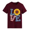 Estación independiente transfronteriza Europa y Estados Unidos AMOR girasol impresión de estrella de cinco puntas moda cuello redondo manga corta camiseta casual Amazon