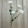 Flores Artificiales Camelia de 6 Cabezas Decoración de Pasillo de Boda Flores Falsas Decoración del Hogar Adorno para Escaparate de Hotel Accesorio para Fotografía Flores de Seda
